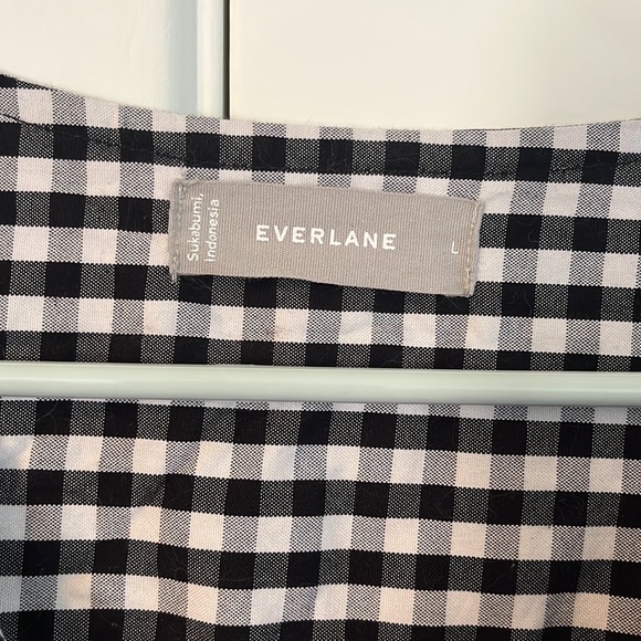 Everlane Black and White Gingham Midi Dress - Picture 4 of 5